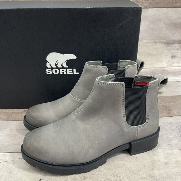 Sorel EMELIE II Chelsea Waterproof Boots Booties 1951201-052 Gray Size 5.5 - Picture 1 of 10